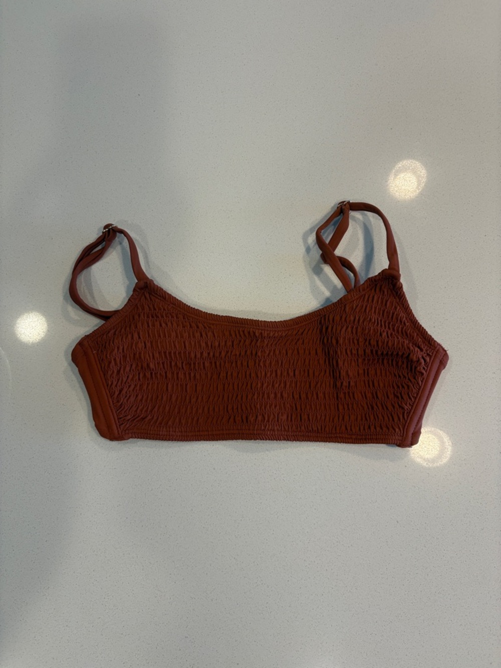 Rust Smocked Bikini Top